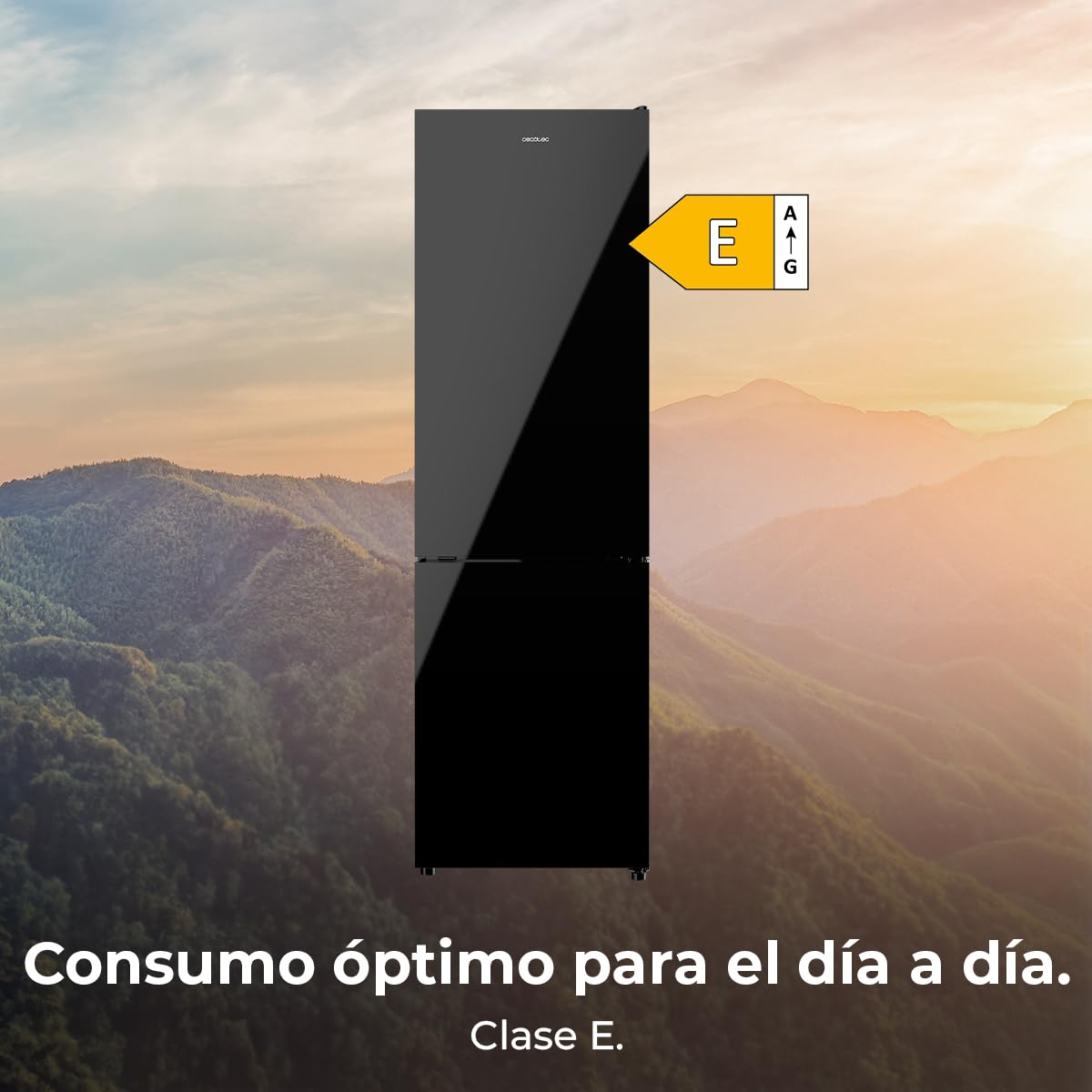 Cecotec Frigorífico Combi Bolero CoolMarket Combi 250 Dark E. Clase Energética E Frigorífico Combi Inox Oscuro 180X55Cm, 250L, No Frost, Multi Air Flow Y Cajón Humidity Box