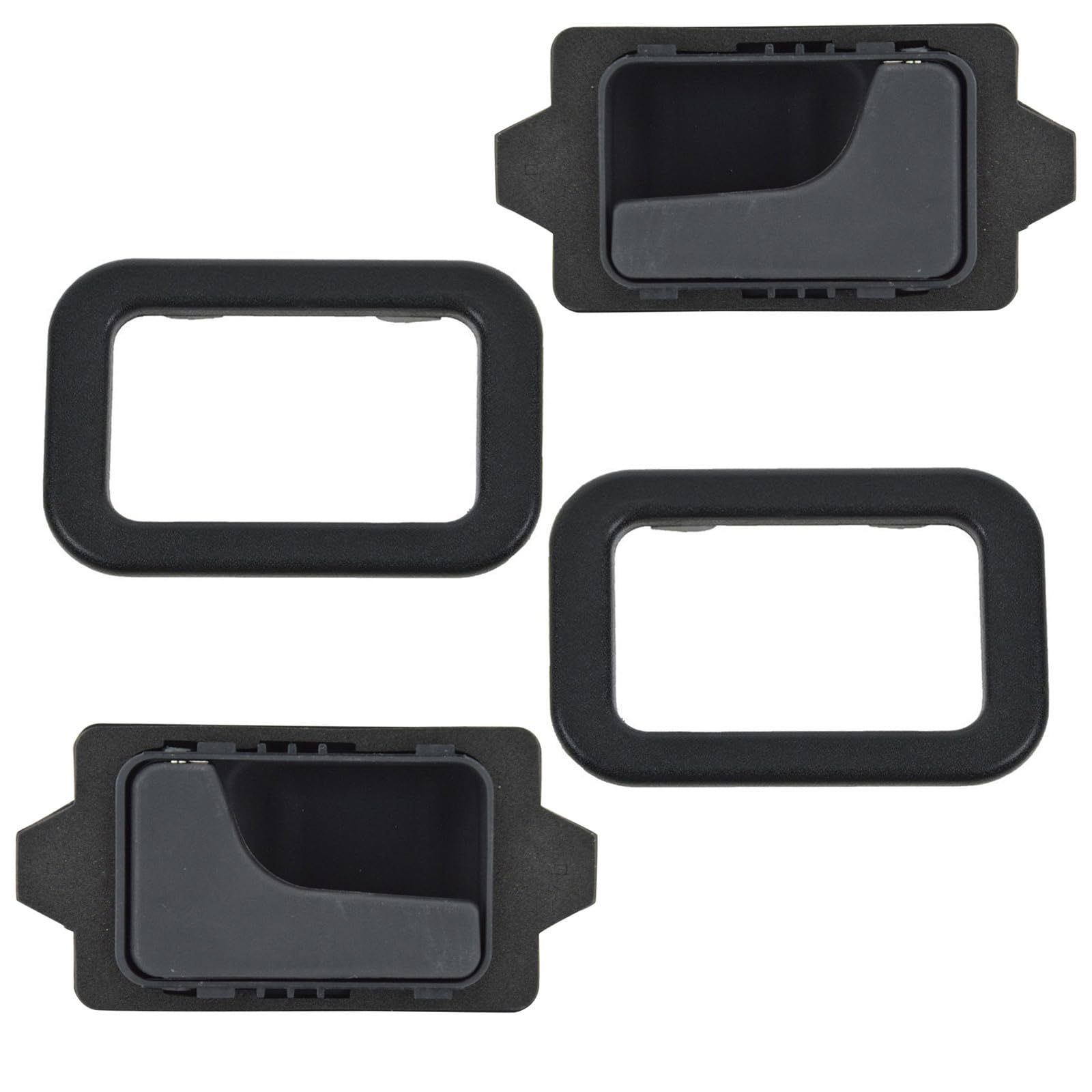 TRQ Interior Inside Door Handle Pair with Trim Set Left & Right Compatible with BMW E30 E24