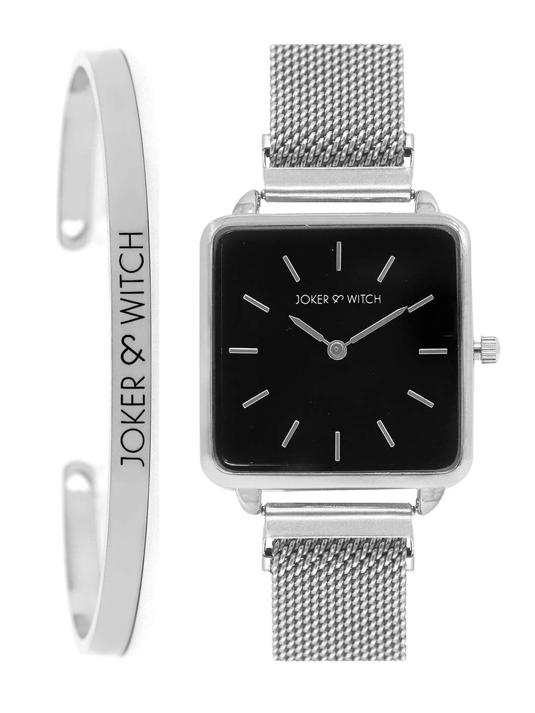 Joker & Witch Stainless Steel Heaven Silver Analog Watch Bracelet Gift Set For Women, Black Dial, Silver Band (B08G4YKYDT) Amazon Price History, Amazon Price Tracker