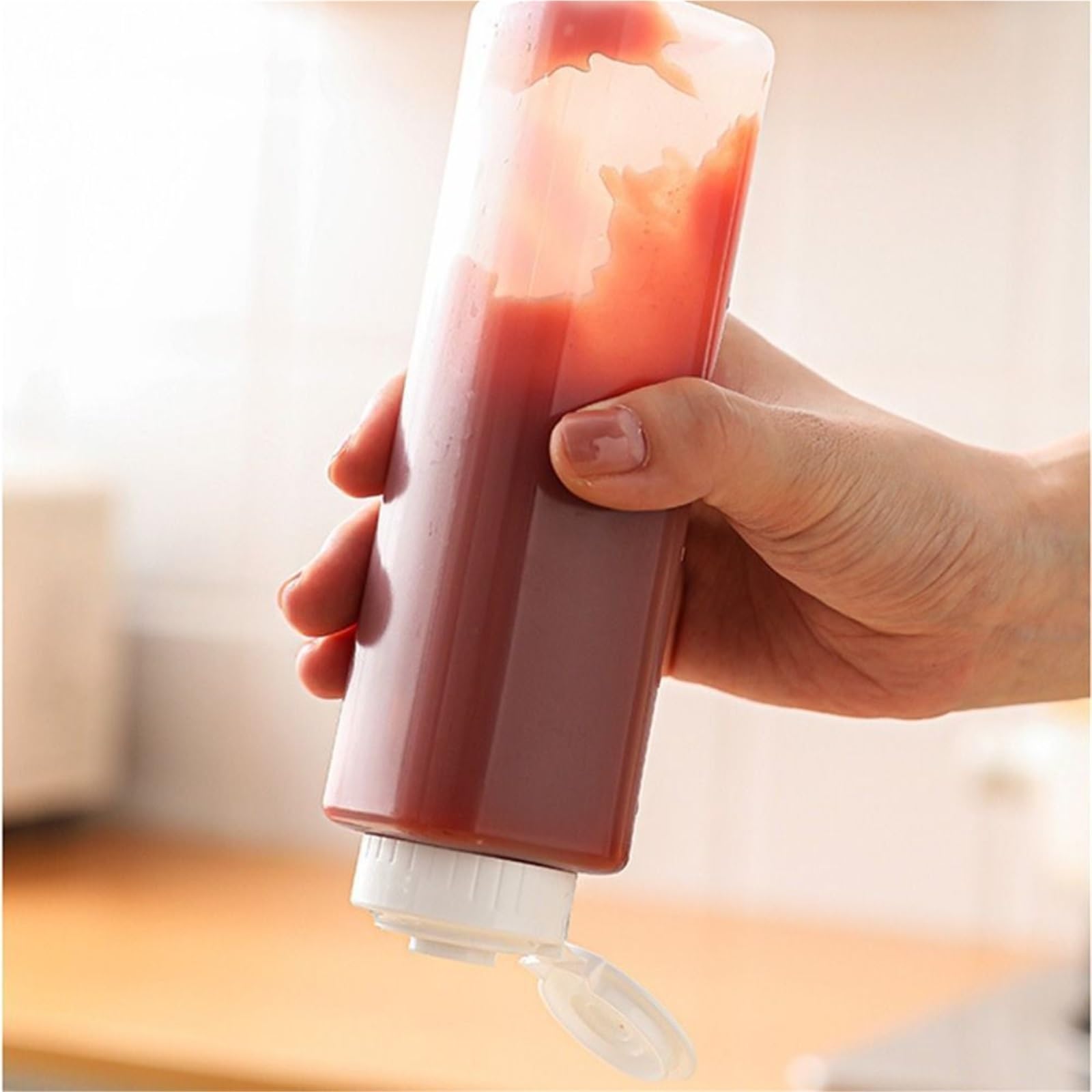 10 Uds. Botellas exprimibles for condimentos, salsas de mostaza y ketchup, botella extruida for, pulverizador aceite oliva para Salsa(300ML)