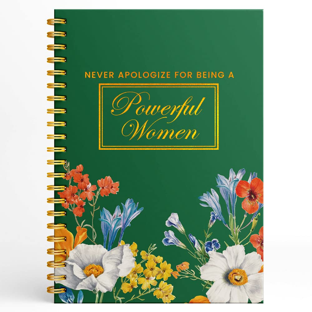 Photo 1 of Inspirational Spiral Notebook for Women Girls, Never Apologize Powerful Women, Motivational Journal Diary for School Office Work Travel Student Coworker Friends, Hardcover 160 Lined Pages, 6.2"x 8.2"