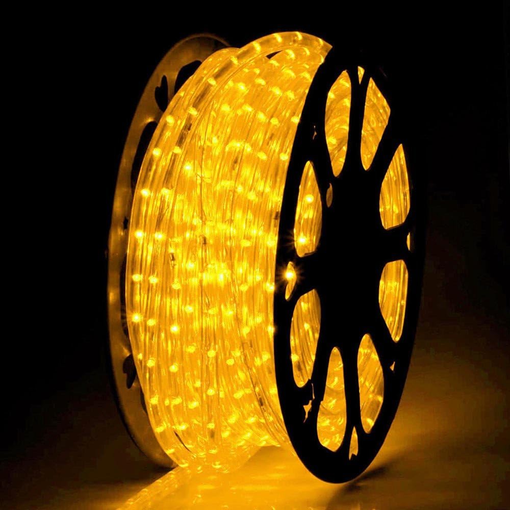 Yescom 50ft Saffron Yellow 2 Wire LED Rope Light Outdoor Home Holiday Valentines Party Restaurant Cafe Decor