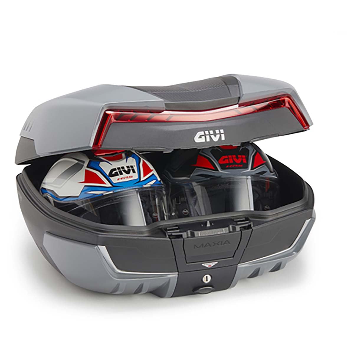 GIVI Maxia 5 58 Liter Topcase (Graphit mit rot reflektierend)