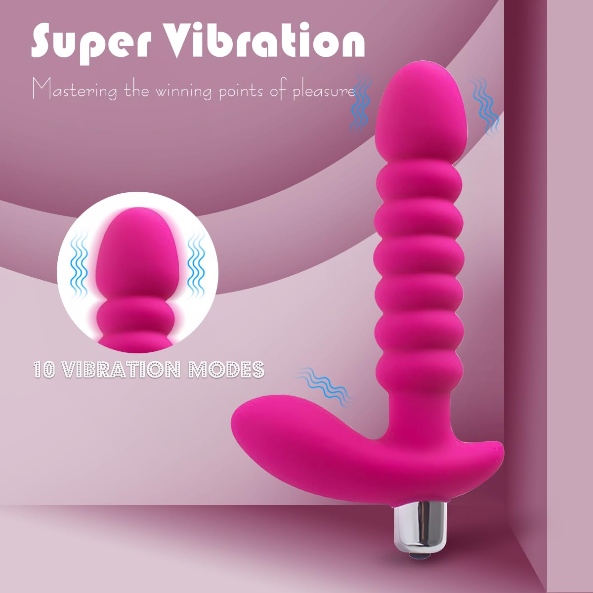 Masturbatori, vibratori, massaggiatori, massaggiatori wireless in silicone, plug anali (rosa)