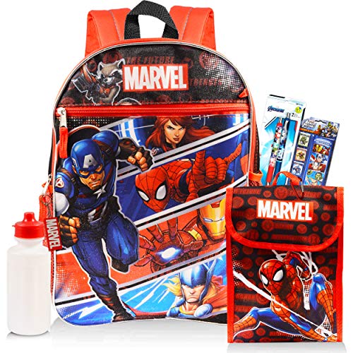Marvel Avengers Travel Bag Backpack with Avengers Lunch Box for Boys Girls Kids Bundle -- 16 Marvel Avengers Travel Bag Backpack with Avengers Lunch Box for Boys Girls Kids Bundle -- 16