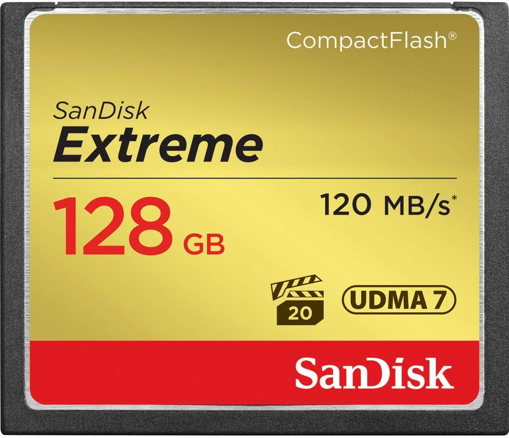 SanDisk Extreme 128GB CompactFlash Memory Card UDMA 7 Speed Up To 120MB/s- SDCFXS-128G-X46 : Electronics
