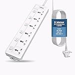 EMBOX Extension Board with Switches 1500 W, 4 Universal Sockets, Individual Switch, Safety Shutter, 6 amp Spike Guard, LED Indicator and Safety Shutter