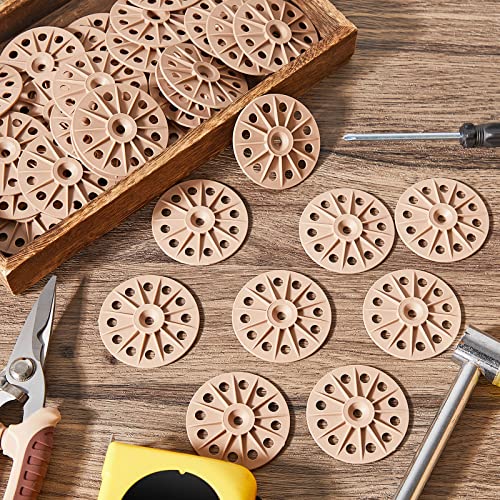 Load Spreading Plastic Washers 60Mm For Fixing And Supporting Polypropylene Washers For Screws Plastic Flat Washers For Rigid Foam Insulation Panels And Sheets, Brown (200 Pcs) #TOP6