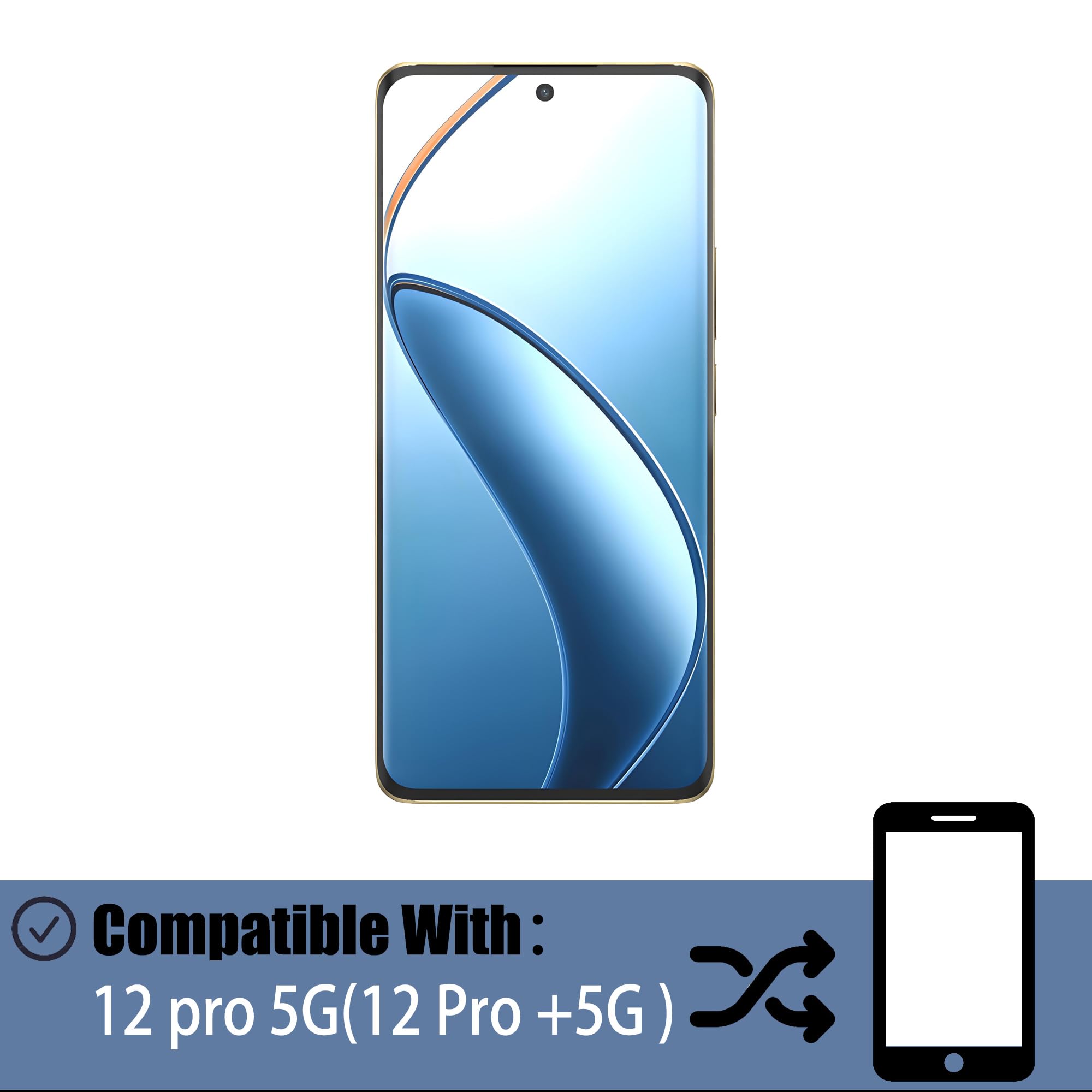 Compatible con Real-me 12 Pro 5G (Real-me 12 Pro +5G) RMX3842TFT Reemplazo para pantalla táctil, digitalizador y pantalla LCD [Sin función de huella digital] Con kit de reparación