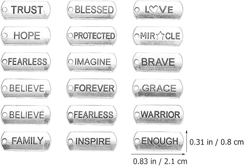 Miniatura 2 de Healifty 36 piezas de cuentas inspiradoras para hacer graduación, suministros mixtos, joyería etiqueta, brazaletes, dijes dorados de aleación con