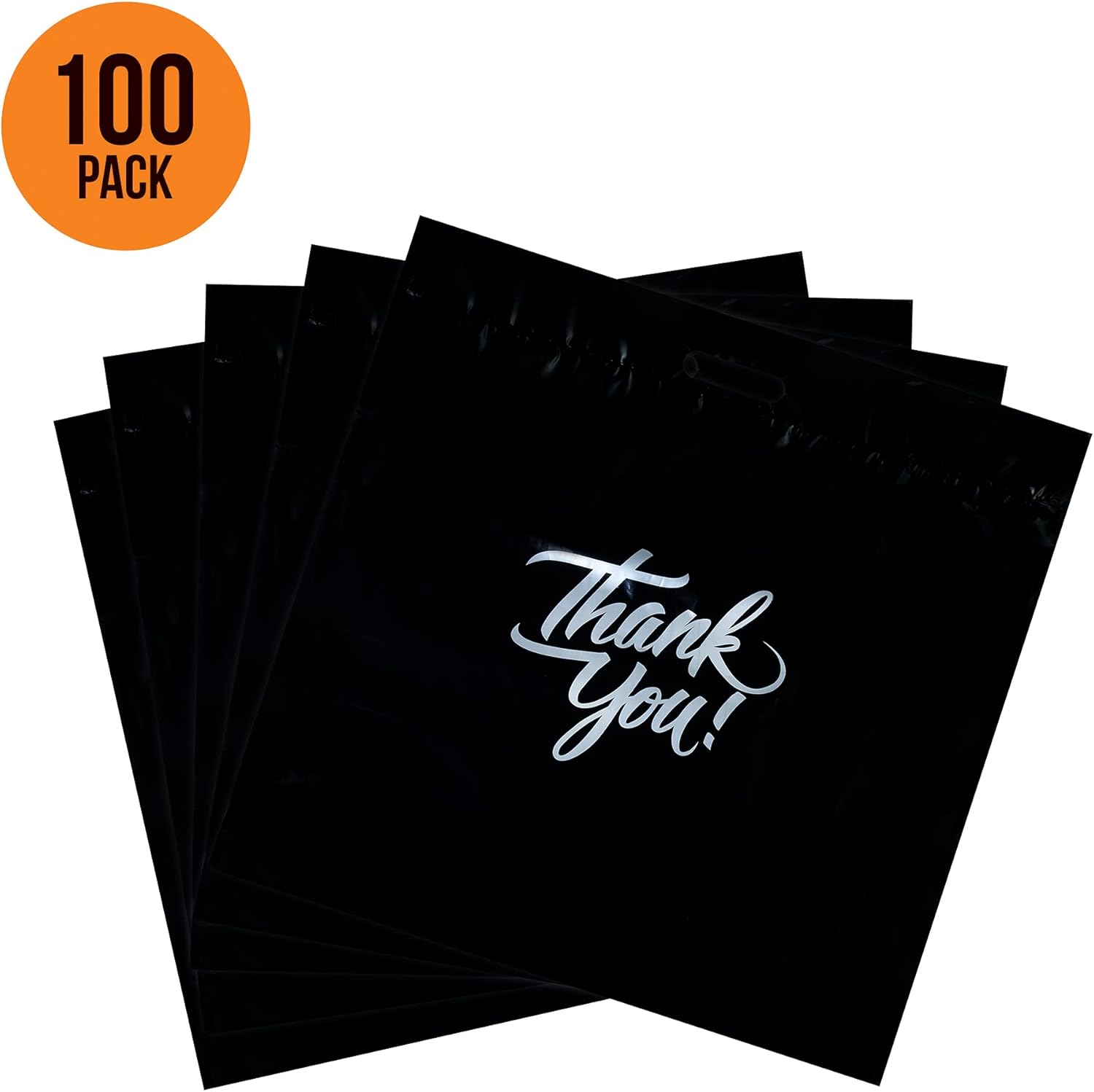 Infinite Pack Thank You Merchandise Bags, Die Cut Handles, Retail Shopping Bags for Boutique - Choose Color & Size - Image 3