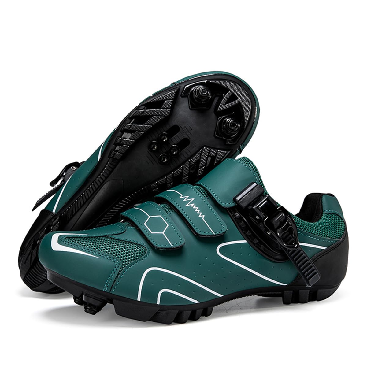 Hixingo Zapatilla de Ciclismo MTB Hombre Mujer Zapatos Bicicleta Montaña Exterior, Respirables Zapatillas de Ciclismo Adulto Unisex Compatibles SPD Lock System, 36-47EU