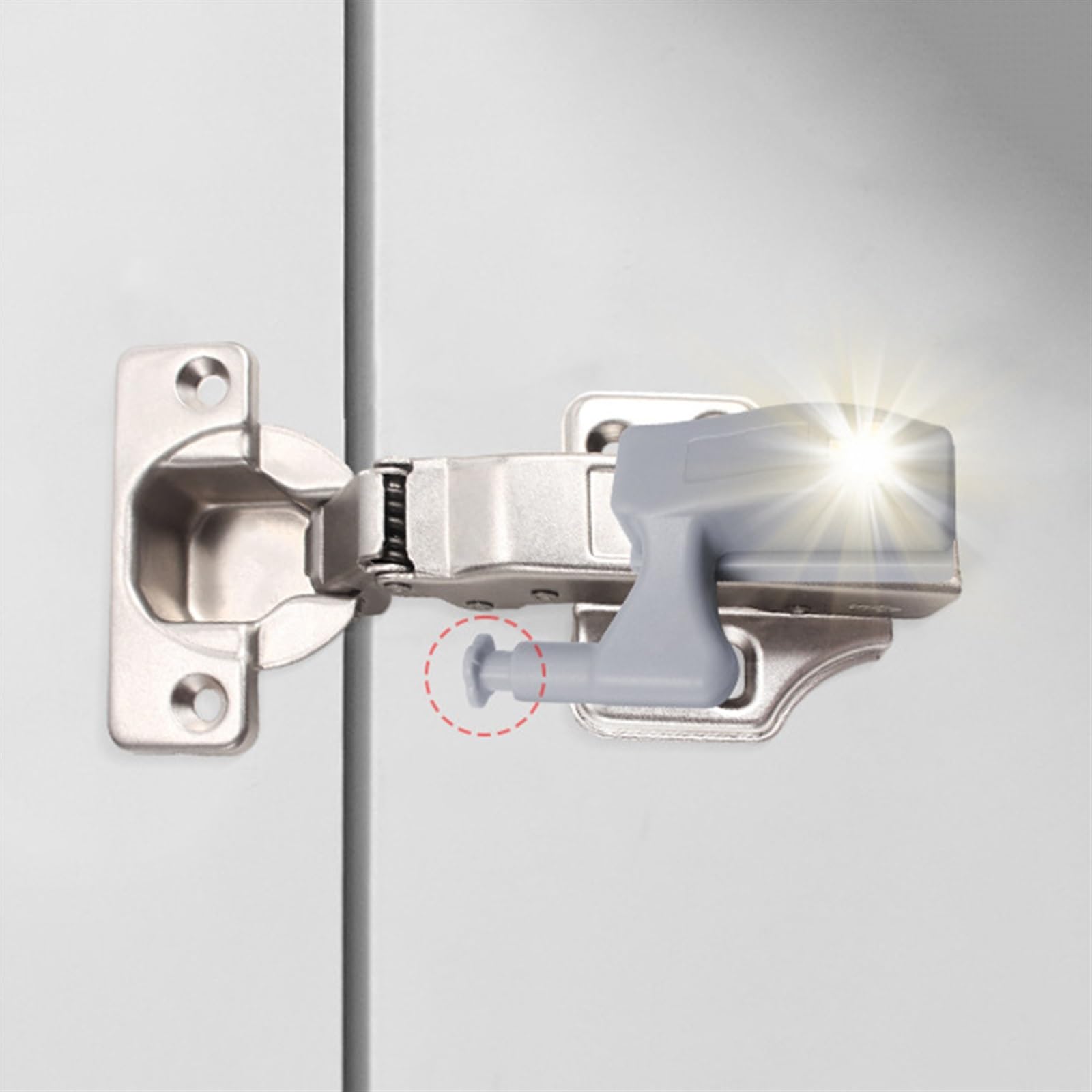 10 x LED-Leuchten aus ABS für Schränke, Kleiderschränke, batteriebetrieben, LED-Unterschrank-Licht, Scharnier-Sensor, Nachtlicht, Schrankscharnier (Y)