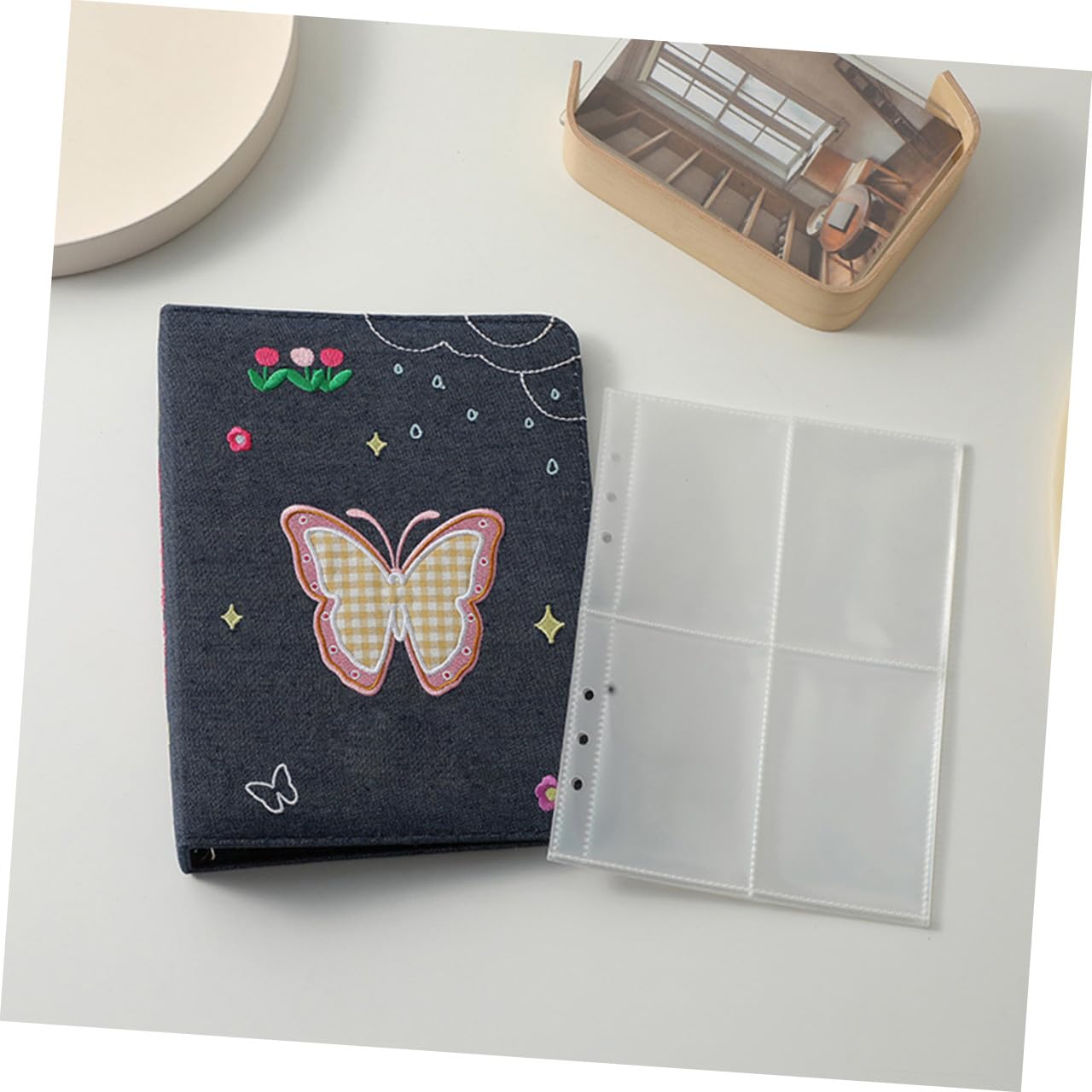 OUNONA 5 Set Album Fotografico Portatile per Carte e Foto Raccoglitore Decorativo con Copertura e Pagine Quadruple per Speciali