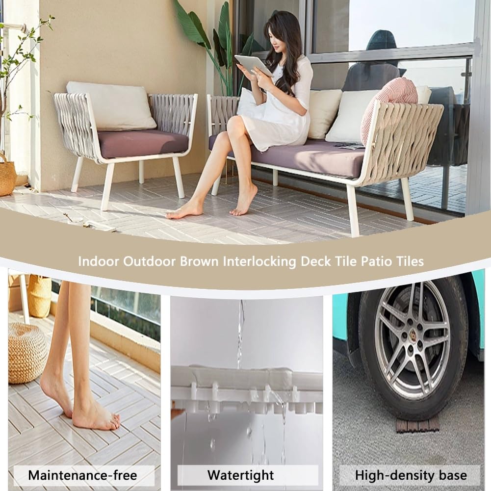 Piastrelle ad incastro per pavimenti esterni, facile installazione e copertura durevole per patio, bordo piscina e balcone