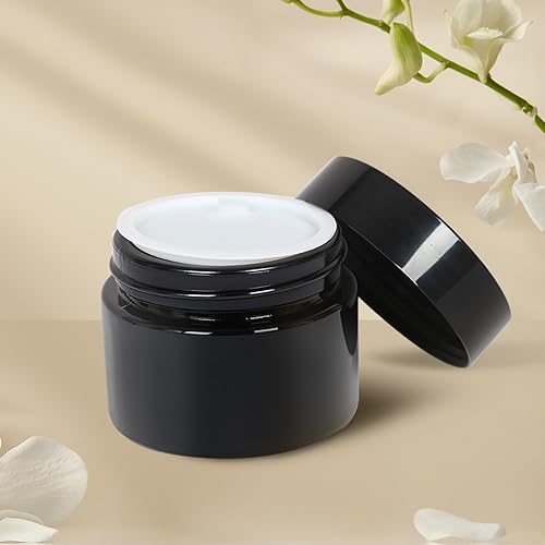 Miniatura 2 de Paquete de 2 tarros de almacenamiento de vidrio negro de 1.7 fl oz1.7 onzas, protección UV, a prueba de olores, para té y café