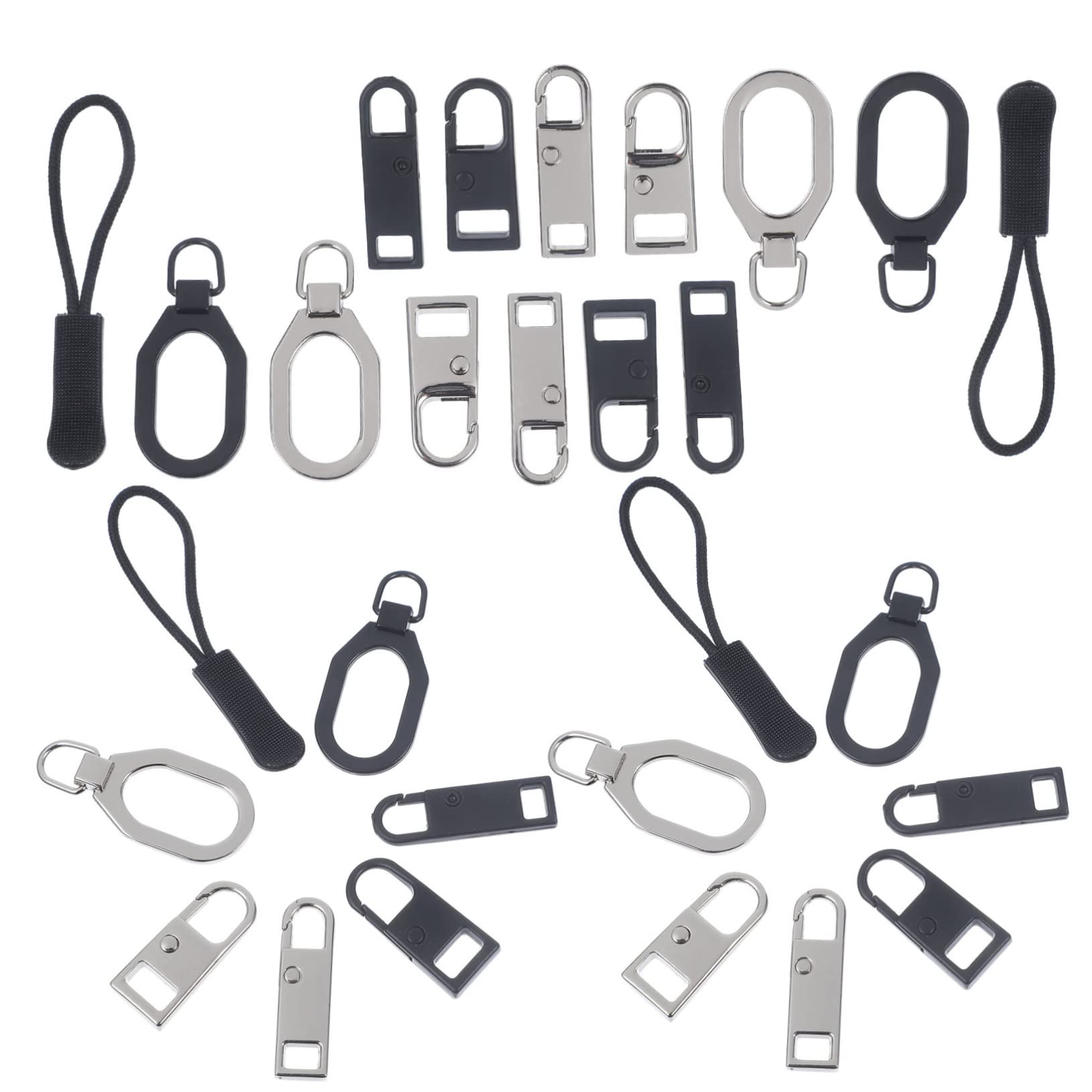 STOBOK 96piezas Kit De Reparación De Cremalleras Tiradores y Cabezas De Cremallera Para Ropa Mochilas y Equipaje Accesorios