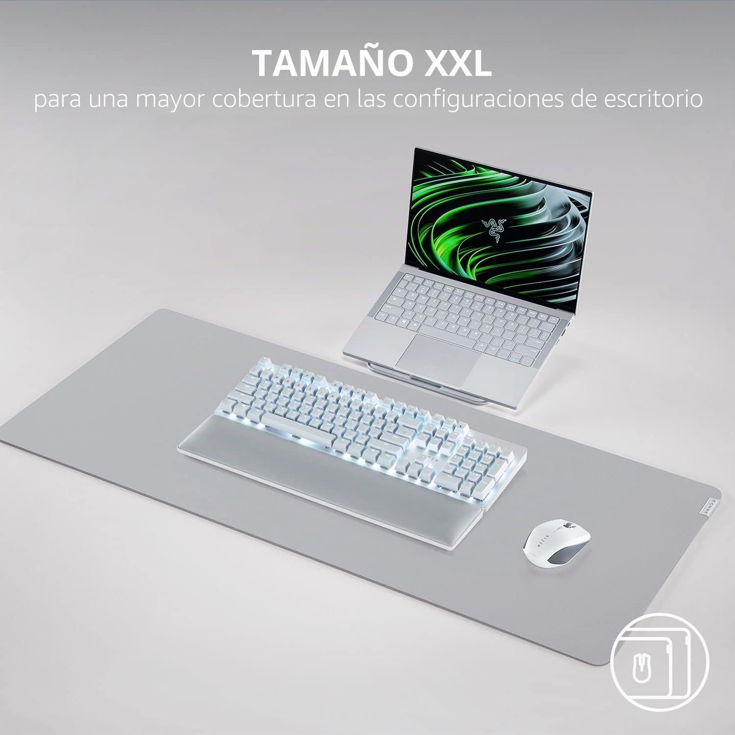 Razer Alfombrilla de ratón Suave Pro Glide, Espuma de Goma Gruesa de Alta Densidad, Superficie de Tela de microtejido Texturizada, Base Antideslizante, tamaño XXL