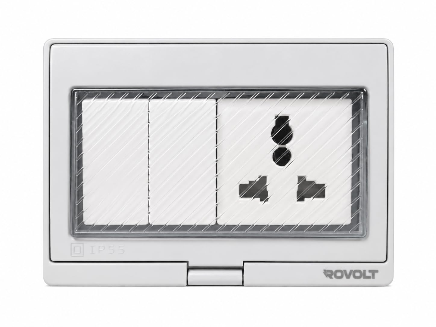 NEXA 4C Electric 4 Module Waterproof Gang Box With Two 6A Switch And One 6A Socket. Use In Roof Top Lighting, Garden Lighting Etc. To Protect Shock.-image-20