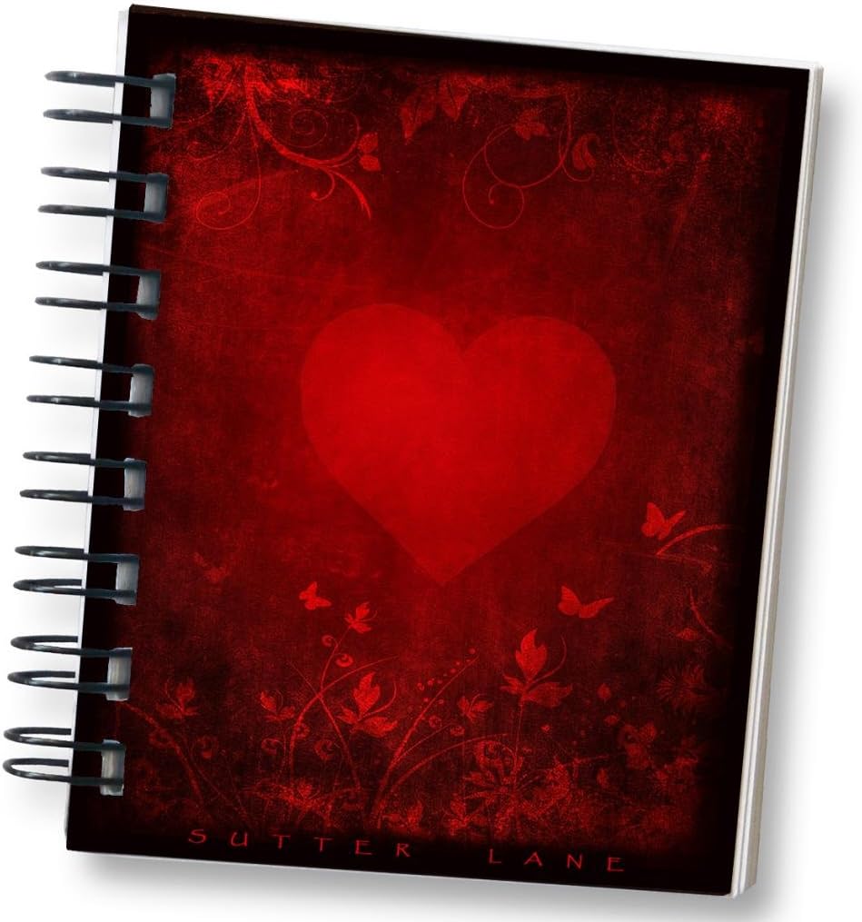 Sketchbook for Drawing and Mixed Media 4"x5", Crimson Heart - Pocket Size Blank Spiral Bound Artist Drawing Pad/Sketch Journal