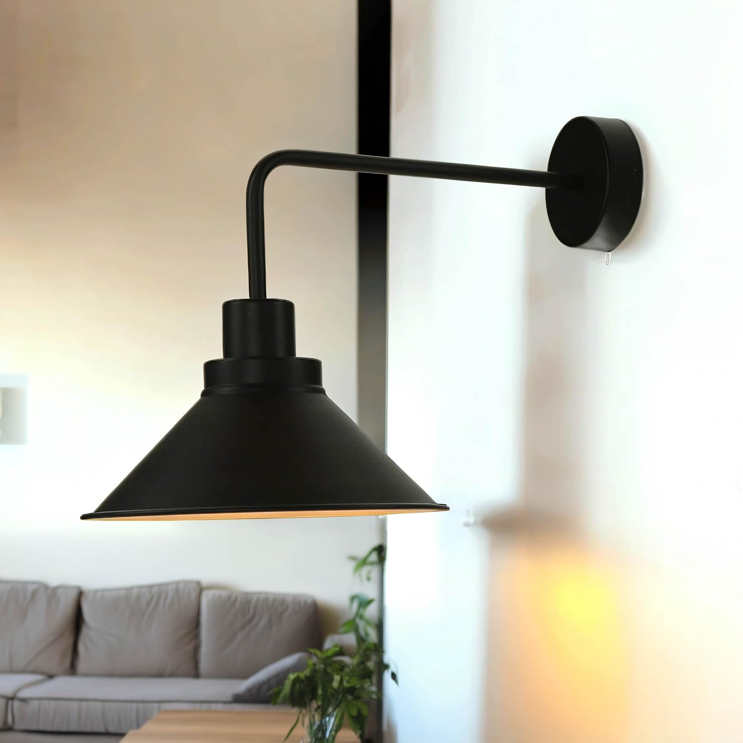 Aplique de pared negro CRAFT con casquillo E27 para iluminar tu escalera 8