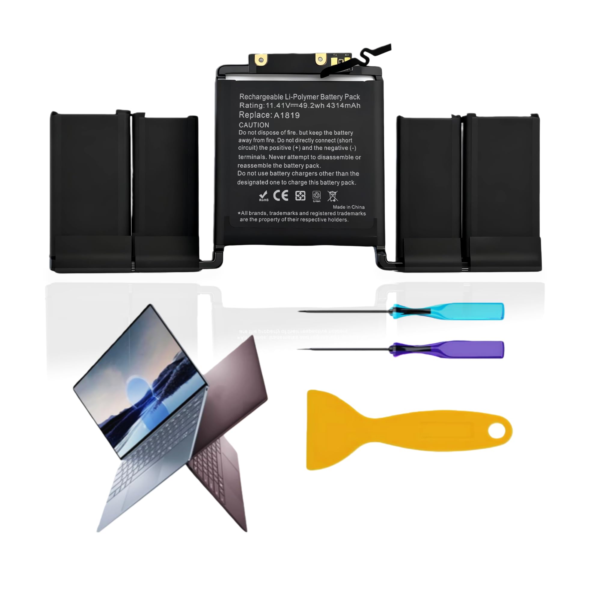 A1819 A1706 Battery Replacement for MacBook Pro 13 inch Late 2016 Mid 2017 with Touch Bar Compatible with EMC 3071 EMC 3163 Models MLH12LL/A MPXW2LL/A, MPXX2LL/A