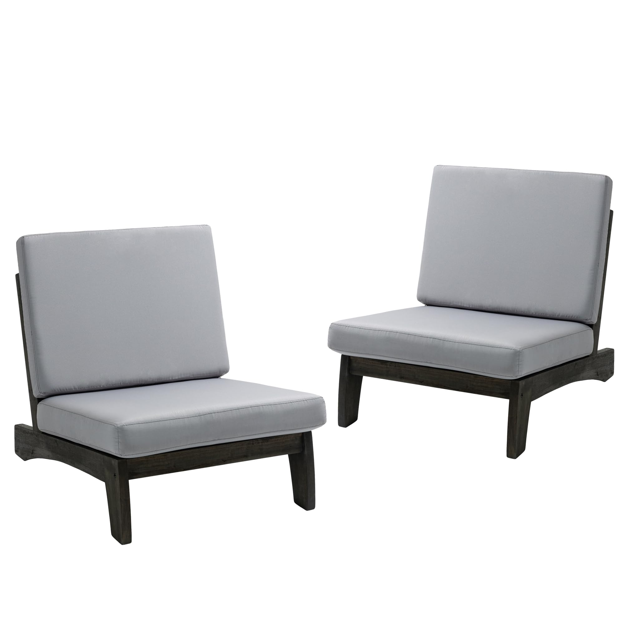 Pia Ricoo Patio Chairs Set of 2, Teak Wood Patio Outdoor Furniture Set