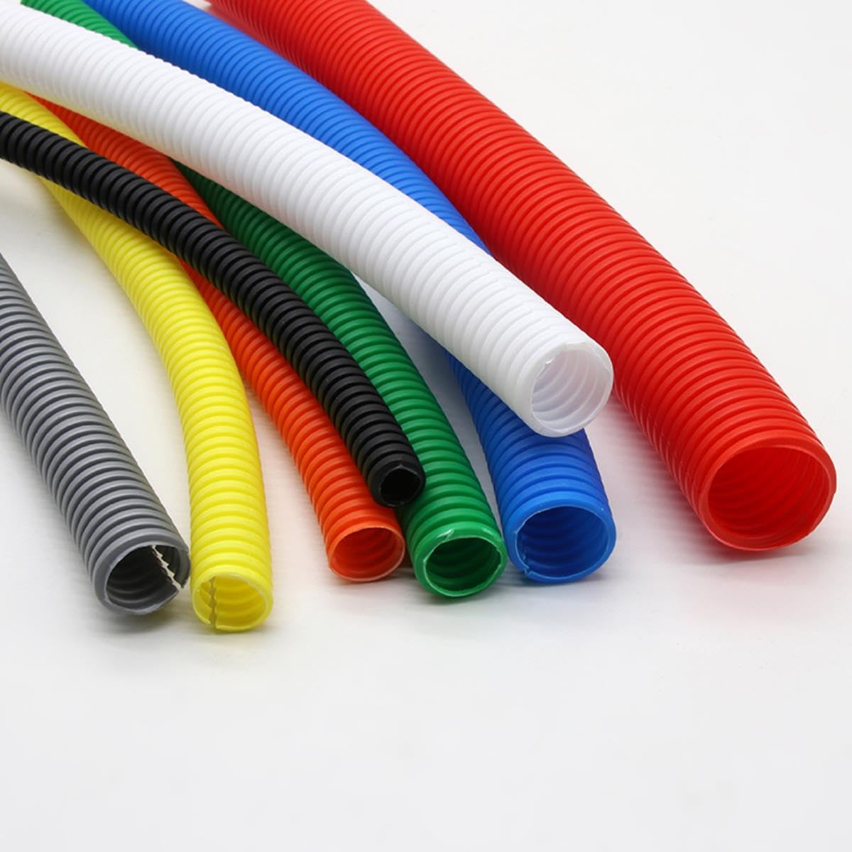 1/5/10M PP Tubo Corrugado Aislado Manguera de Alambre Manguera roscada Tubo Corrugado de plástico Manguito Protector 7,5 mm-34,5 mm-Cierre Rojo, AD 34,5 x ID 29 mm, 10 Metros