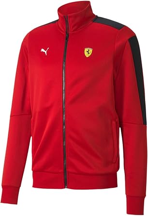 Formula 1 Scuderia Ferrari Mens Race T7 Track Jacket, Rosso Corsa, XS