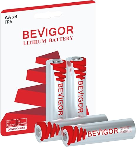 BEVIGOR Lithium Batteries AA,4Pack 3500mAh 1.5V Lithium AA Battery,Longer Lasting Lithium Iron AA Batteries for Flashlight, Toys, Remote Control【Non-Rechargeable】
