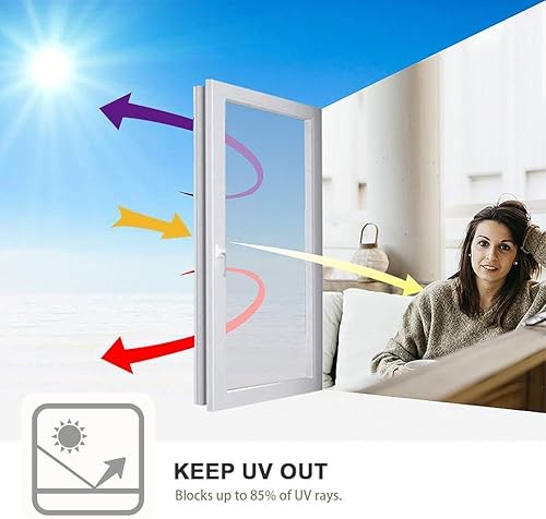 Miniatura 3 de Filmgoo Película de privacidad unidireccional para ventana, tratamiento diurno de tinte de espejo, calcomanías de vinilo con control de calor UV,