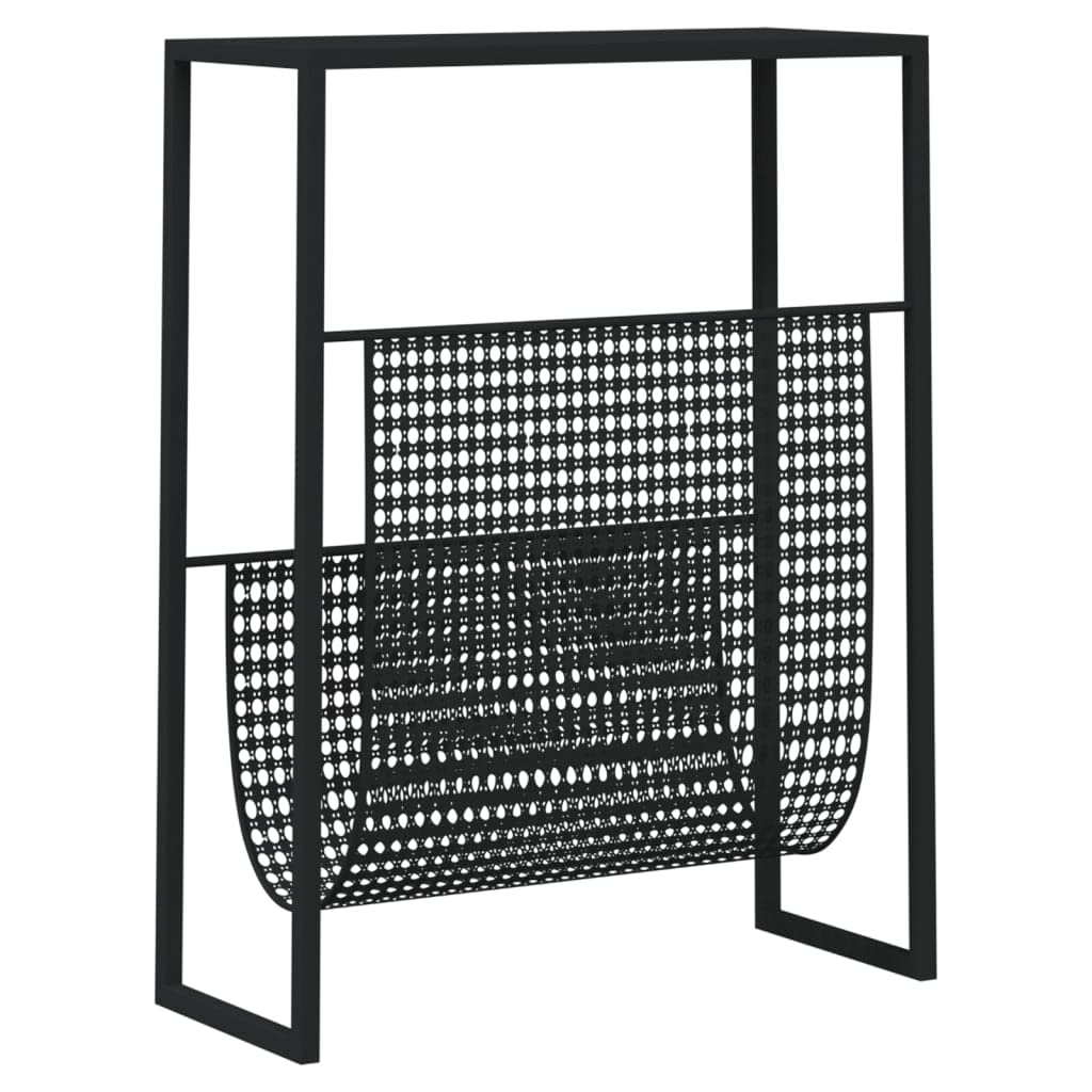 Stalowy stojak na czasopisma czarny 35x15x45 cm | Trwały organizer na książki, organizer na biurko, dekoracyjny blat stołu