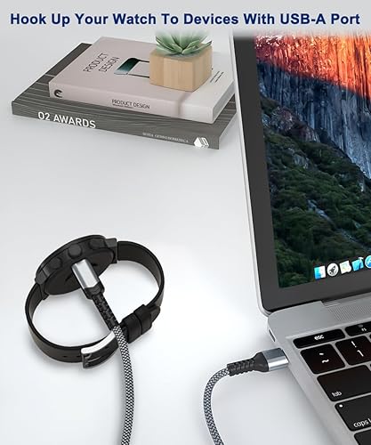 Miniatura 5 de Paquete de 2 cables de carga para Garmin Watch 1.8M, cable de alimentación de nailon para Fenix 5 6 6S 6X 7 7S 7X Plus, Forerunner 745 935 945 45