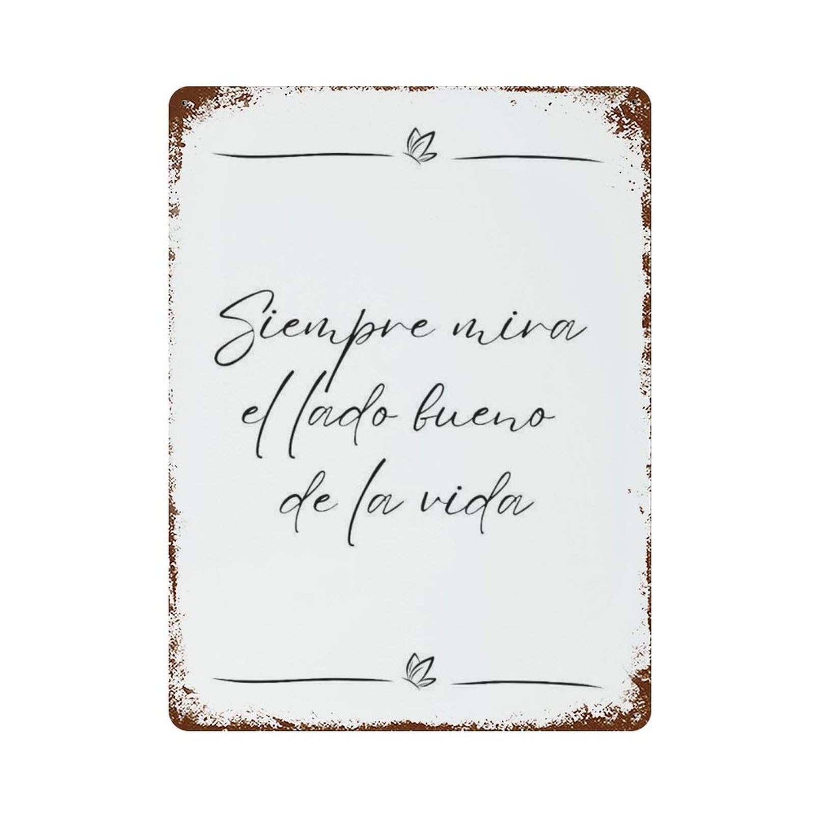 xiaoxiaoshen Spanish Quote Wall Art, Positive Motivational, Inspirational Poster, Wall Decor Art Metal Tin Poster Modern Home Decor Art Home Bar Shop Decorations Vintage Sign 40x30cm