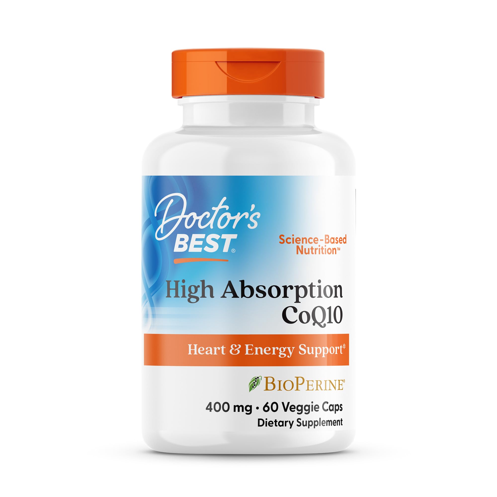 Doctor's BEST High Absorption CoQ10 400mg with BioPerine, 60 Veg Capsules Unflavored 60 Count (Pack of 1)