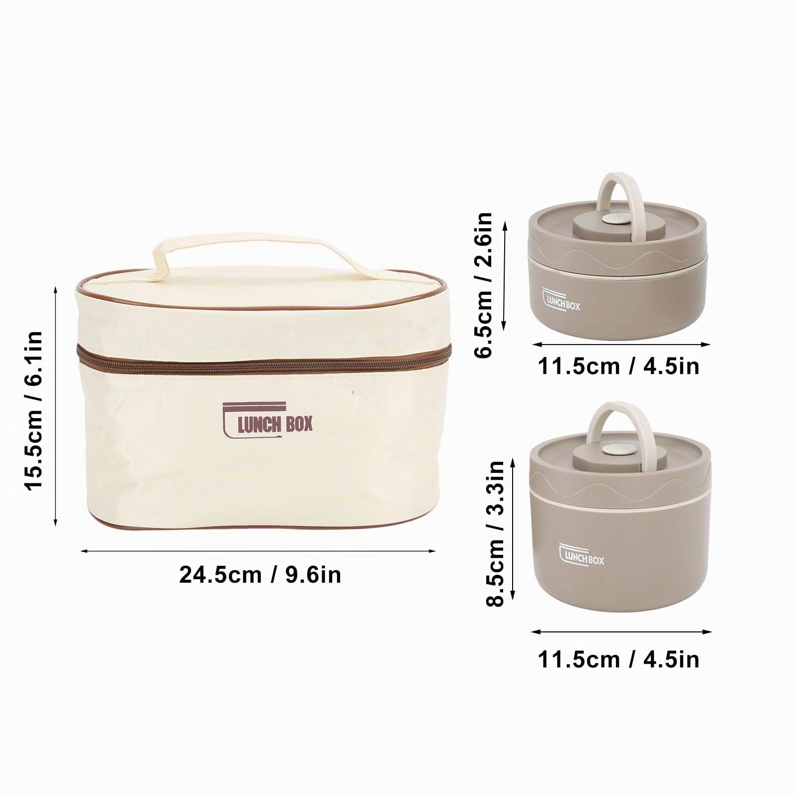 Tarro de Comida Aislado, Contenedor de Almuerzo Aislado de Acero Inoxidable 304, Lonchera Caliente Bento Al Vacío Portátil a Prueba de Fugas con Tapa y Bolsa Térmica, Termo (4