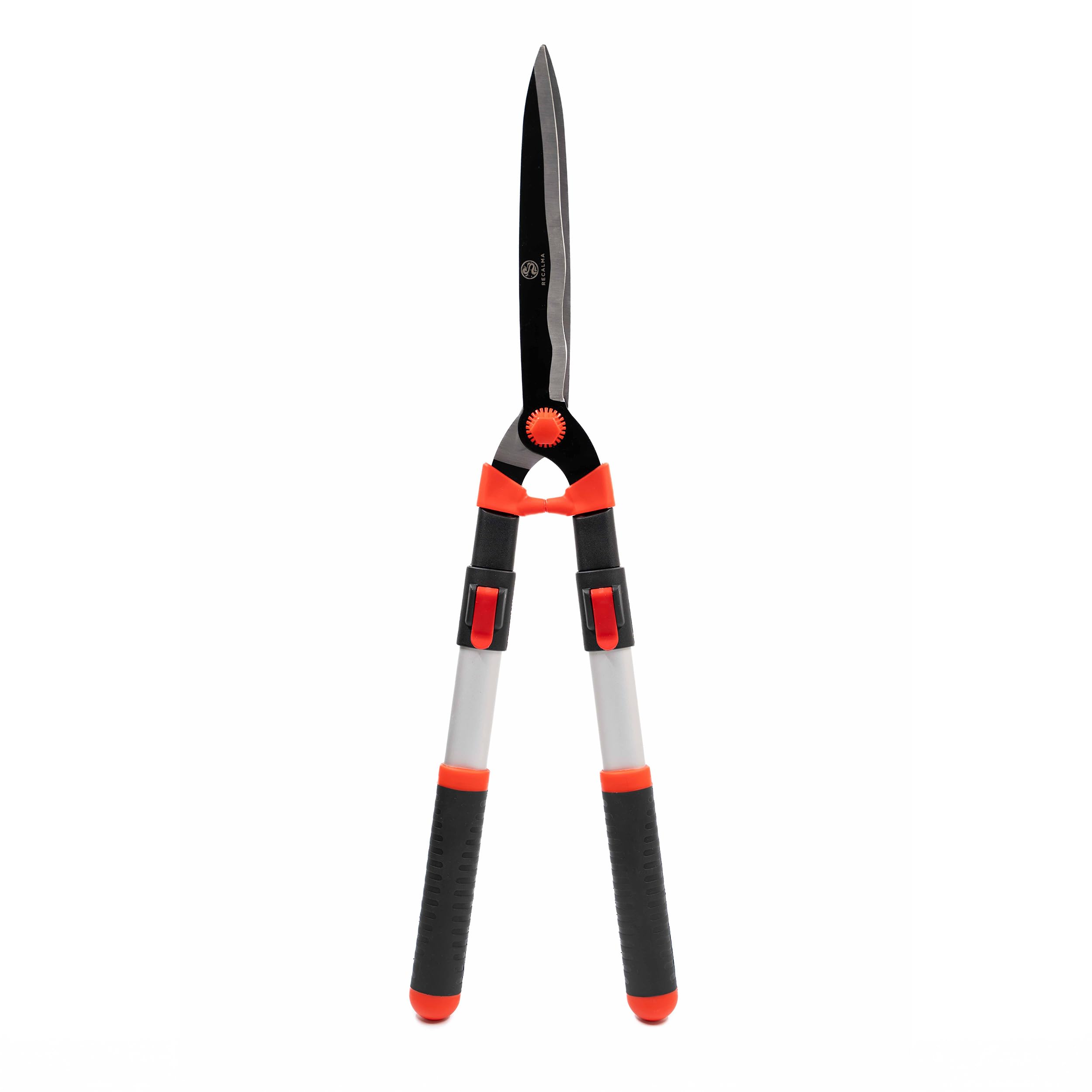 Taille-haie télescopique 65-85 cm – Sécateur de jardin de qualité supérieure avec lames en acier, sécateur combiné et cisaille à arbustes, manuel, rouge/noir