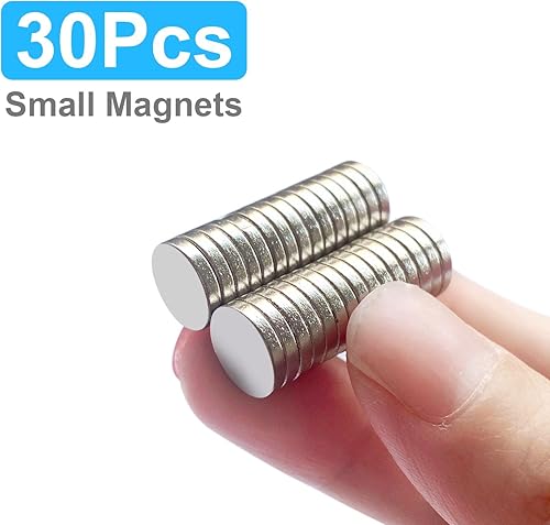 Miniatura 11 de 100 imanes pequeños, 0.197 x 0.079 in, mini imanes redondos pequeños, micro imanes de neodimio para manualidades, miniaturas, refrigerador, pizarra