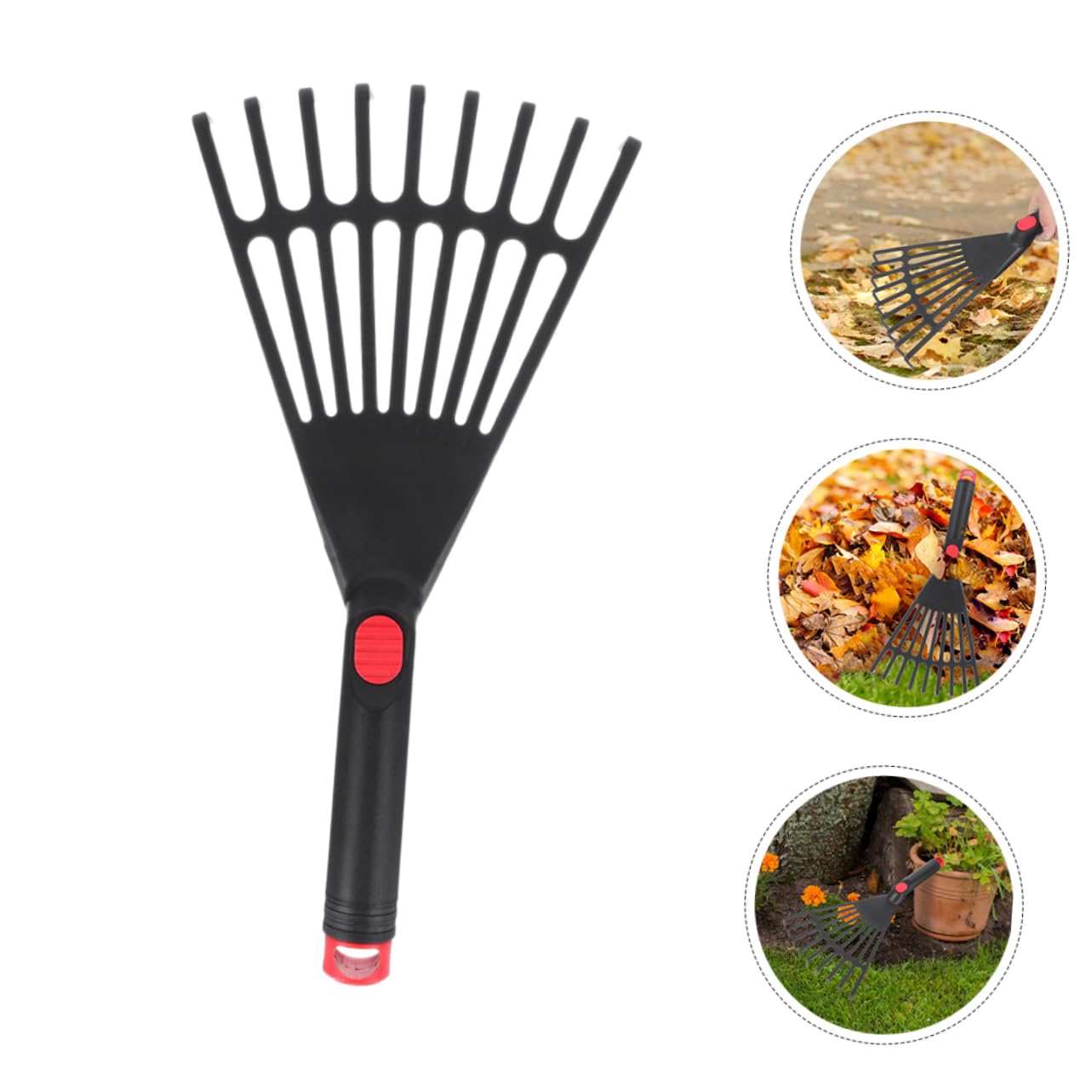 Abaodam 3 Ensembles Râteau De Jardinage Portable avec Manche Outil De Jardinage Pratique pour Râteau Petit Et pour Étroits Et Activités Extérieures 3 Pièces * 3