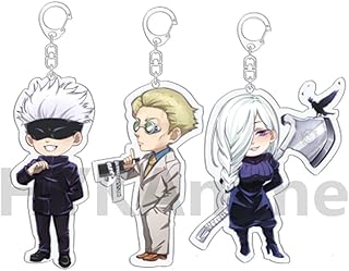 HYKAnime 呪術廻戦 五条悟 冥冥 七海建人 3枚セット アクリルキーホルダー コミック グッズ ペンダント キーチェーン ストラップ 飾り アニメバッグ