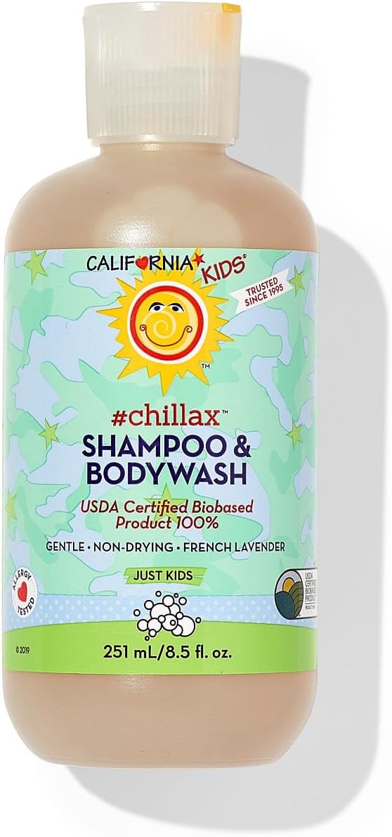 California Kids Shampoo + Body Wash | Chillax Lavender Body Wash | Gentle Skin Care for Kids + Teens | 100% Plant-Based | Hypoallergenic | 8.5 oz