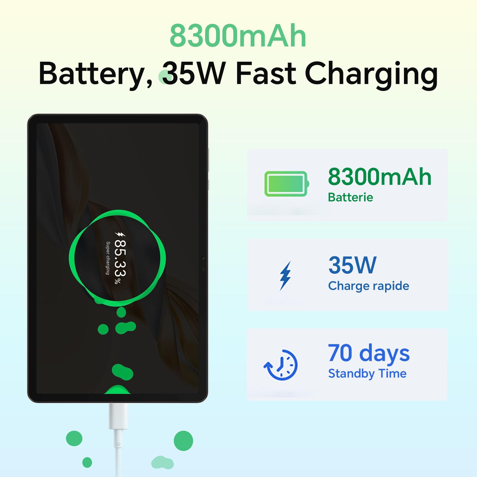 HONOR Pad X9A Tablet, 11.5" 120Hz Display, 6GB 128GB, Batteria 8300mAh, Qualcomm Snapdragon 685 a 6nm, Android 15, Quattro Altoparlanti, Progettazione Metallica, WiFi, Grigio