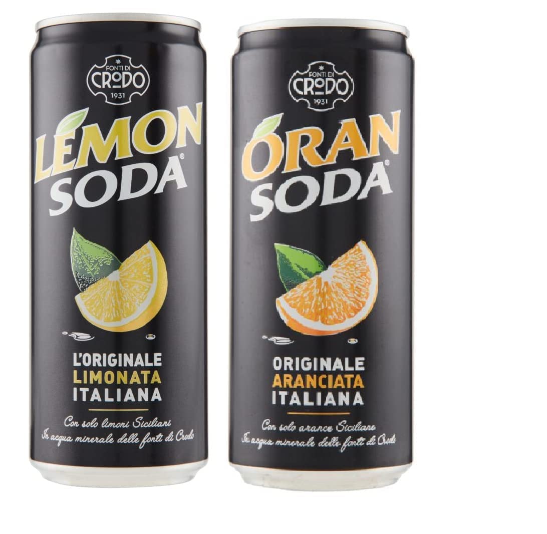 24 lemonsoda 330 ml Campari Group limón soda limón italiano limonata + 24 latas de Oransoda 330 ml Campari naranja limonada + italiano Gourmet Polpa