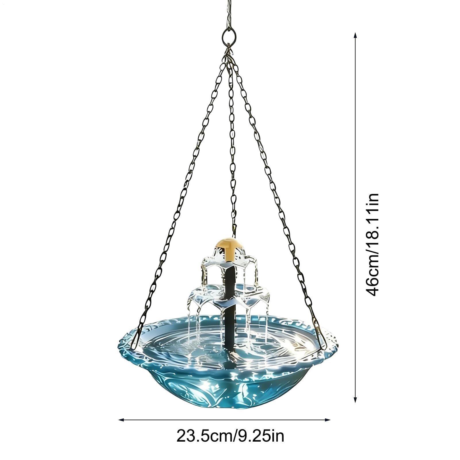Fontaines pour bain d'oiseaux solaires pour l'extérieur | Fontaine pour bain d'oiseaux extérieure à suspendre - Fontaine solaire pour colibris - pour les observateurs d'oiseaux, balcon, porche, cour