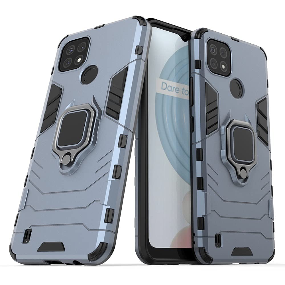 Aanshicase Cover for Realme C21 in D5 Stand Case| Defender Armor Kickstand in-Built with Megnetic Ring Holder | 360 Degree Heavy Protection Back Case Cover for Realme C21(D5 Blue) (B0C5146HHF) Amazon Price History, Amazon Price Tracker