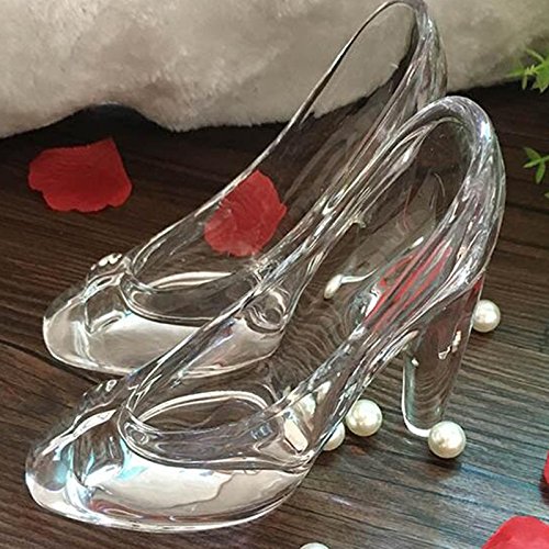 Wansan Cinderella Crystal Shoes Decoration Glass Shoes 18 Years Old Adult Gifts Girlfriends Friends Birthday Valentine's Day Graduation Gifts High Heel Glass Shoes #TOP1