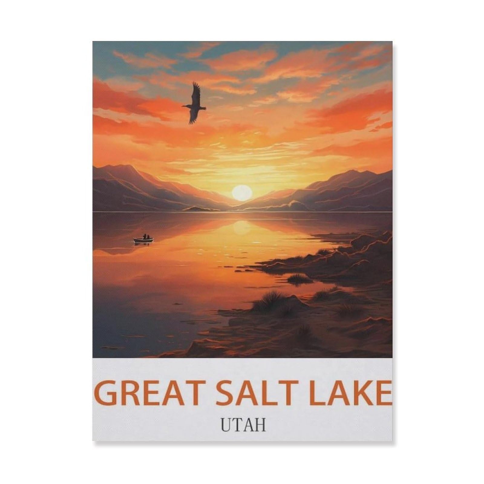 Great Salt Lake Utah，Retro Metal Tin Sign/Plaque for Kitchen Lounge Garden Garage Pub Wall/Door(30x40cm）12x16 inch-EG53