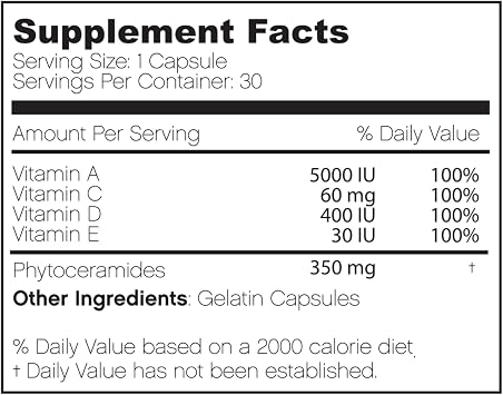 Skinception Phyto350 Advanced Phytoceramides Formula - 30 Capsules Plant-Based Ceramides Supplement for Skin Hydration Elasticity and Healthy Aging Support (1 Month Supply)