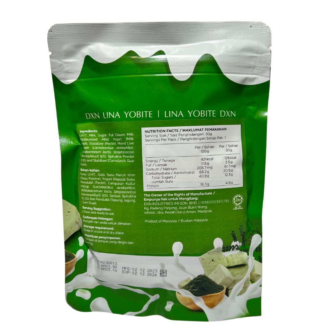 Lina Yobite - Cube de yaourt enrichie spiruline - 30g