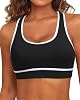 Holipick Women's Sports Bra Bikini Tops Racerback Swim Top Scoop Neck Bathing Suits Top Modest Padded Crop Tops Swimsuit Only